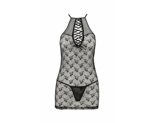 Напівпрозора сорочка Passion AZALIA CHEMISE L/XL, black