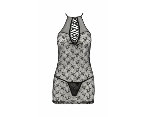 Напівпрозора сорочка Passion AZALIA CHEMISE S/M, black