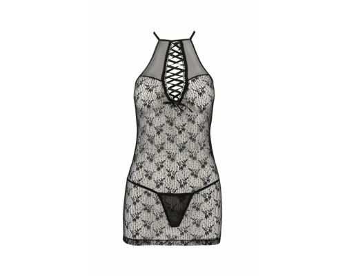 Напівпрозора сорочка Passion AZALIA CHEMISE S/M, black