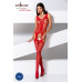 Бодістокінг з імітацією панчіх і ажурною вставкою Passion BS072 red