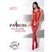 Бодістокінг з імітацією панчіх і ажурною вставкою Passion BS072 red