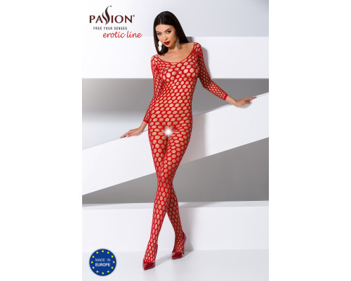 Бодістокінг з великою сіткою Passion BS077 red