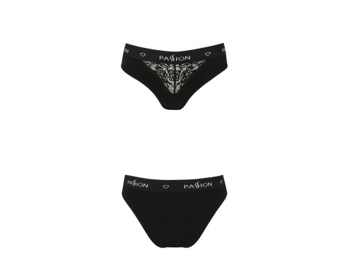 Трусики з широкою гумкою і мереживом Passion PS001 PANTIES M, black