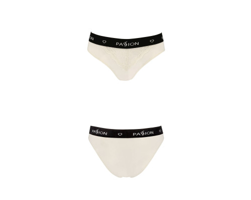 Трусики з широкою резинкою і мереживом Passion PS001 PANTIES XL, ecru