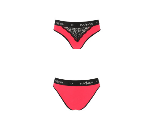 Трусики з широкою гумкою і мереживом Passion PS001 PANTIES L, red-black