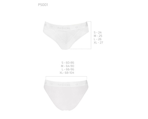 Трусики з широкою гумкою і мереживом Passion PS001 PANTIES M, white