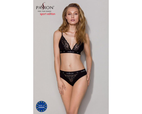 Еластичний топ з мереживом Passion PS001 TOP L, black