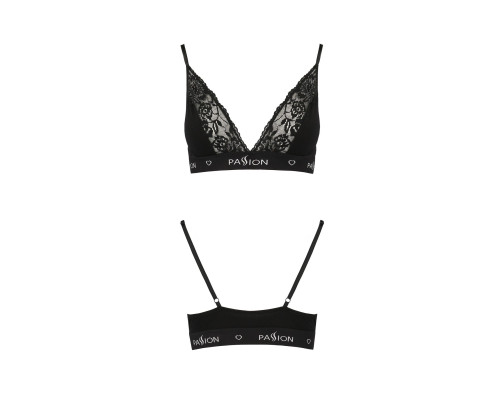 Еластичний топ з мереживом Passion PS001 TOP S, black