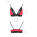 Еластичний топ з мереживом Passion PS001 TOP S, red-black