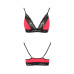 Еластичний топ з мереживом Passion PS001 TOP XL, red-black