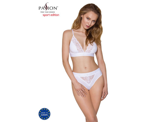 Еластичний топ з мереживом Passion PS001 TOP L, white