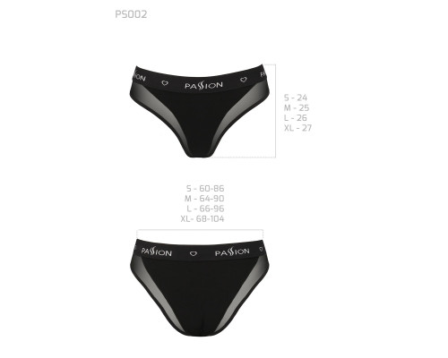 Трусики з прозорою вставкою Passion PS002 PANTIES XL, black