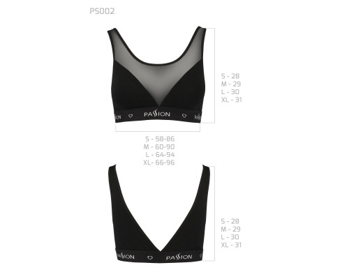 Топ з прозорою вставкою Passion PS002 TOP M, black