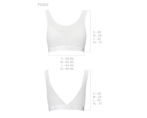 Топ з прозорою вставкою Passion PS002 TOP L, white