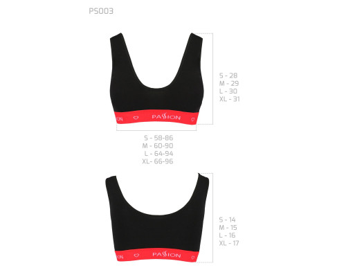 Спортивний топ на широких бретелях Passion PS003 TOP L, black