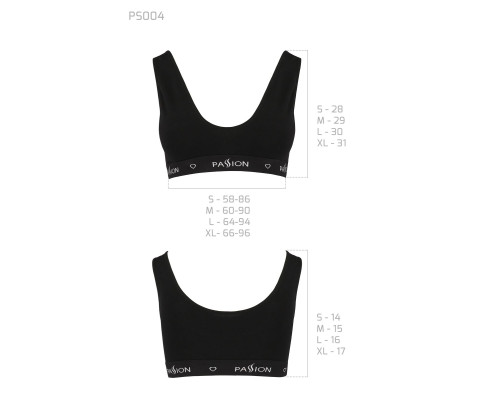 Спортивний топ з широкою гумкою Passion PS004 TOP XL, black
