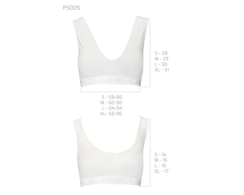 Спортивний топ з еластичної бавовни Passion PS005 TOP L, white
