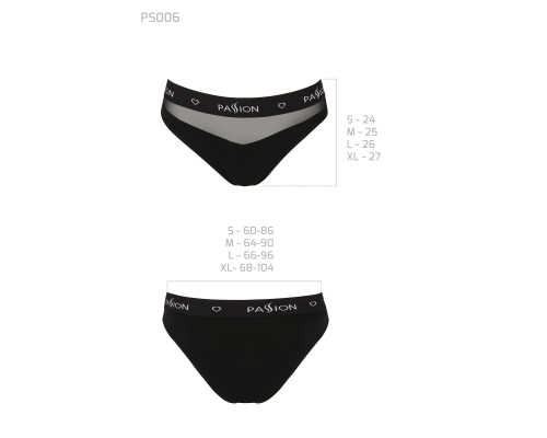 Трусики з прозорою вставкою Passion PS006 PANTIES L, black