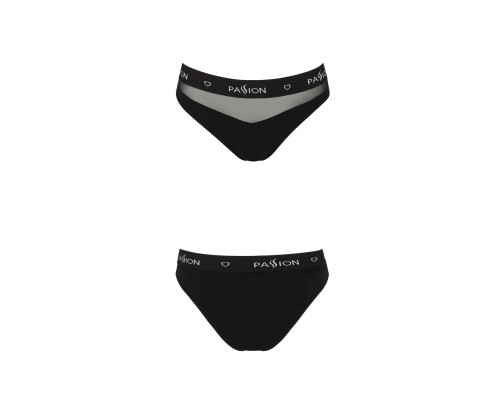 Трусики з прозорою вставкою Passion PS006 PANTIES L, black