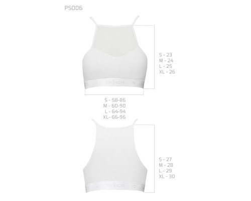 Спортивний топ з прозорою вставкою Passion PS006 TOP L, white