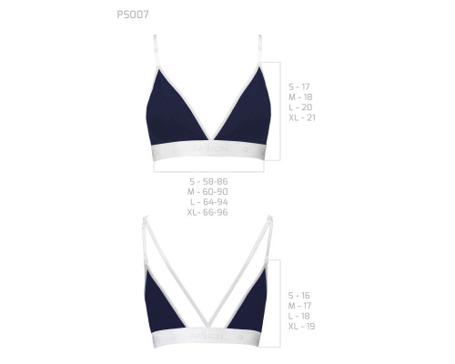 Спортивний топ з подвійними бретелями Passion PS007 TOP L, navy blue