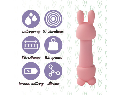 Мінівібратор FeelzToys Mister Bunny Pink з двома насадками