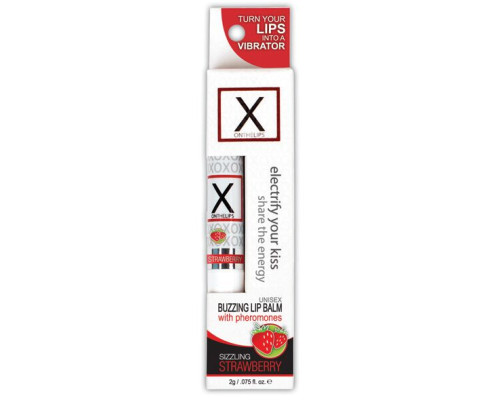 Стимулювальний бальзам для губ унісекс Sensuva – X on the Lips Strawberry з феромонами, полуниця