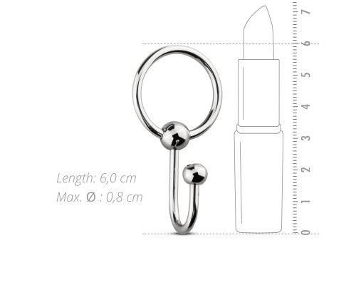 Уретральна вставка із кільцем Sinner Gear Unbendable – Sperm Stopper Solid, діаметр кільця 2,6 см