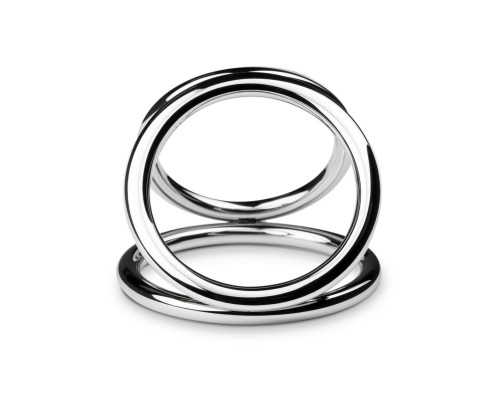 Тройное эрекционное кольцо Sinner Gear Unbendable — Triad Chamber Metal Cock and Ball Ring — Medium