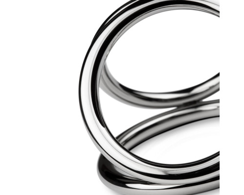 Тройное эрекционное кольцо Sinner Gear Unbendable — Triad Chamber Metal Cock and Ball Ring — Medium