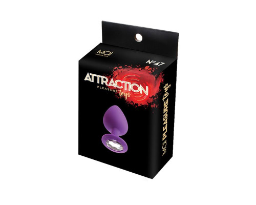 Анальная пробка с кристаллом MAI Attraction Toys №47 Purple, длина 7см, диаметр 2,8см