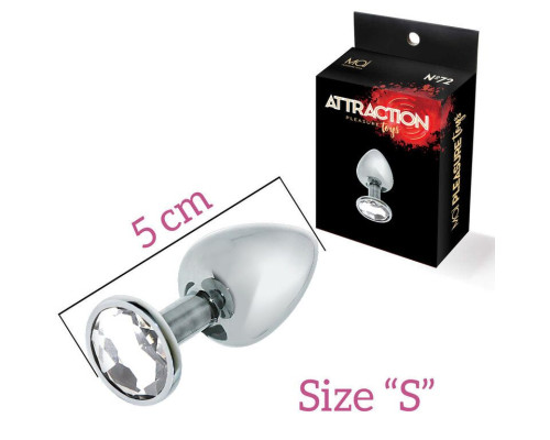 Анальная пробка с кристаллом MAI Attraction Toys №72, длина 5см, диаметр 2,5см