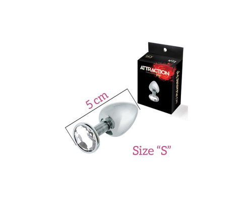 Анальная пробка с кристаллом MAI Attraction Toys №72, длина 5см, диаметр 2,5см