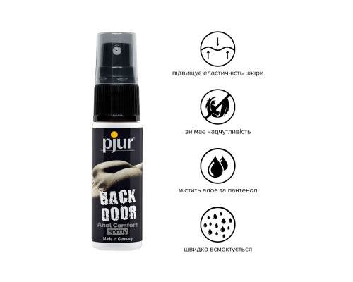 Розслаблювальний анальний спрей pjur BACK DOOR spray 20 мл, з пантенолом та алое, концентрований