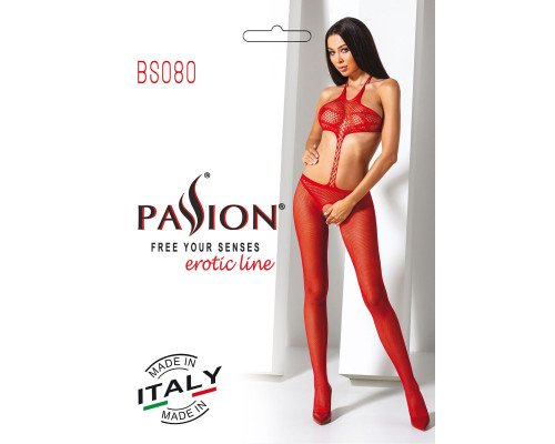 Відкритий бодістокінг Passion BS080 red