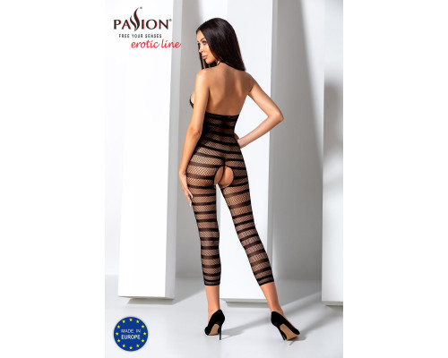 Сітчастий бодістокінг з відкритим животом Passion BS081 black