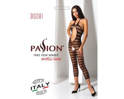 Сітчастий бодістокінг з відкритим животом Passion BS081 black