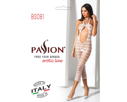 Сітчастий бодістокінг з відкритим животом Passion BS081 white