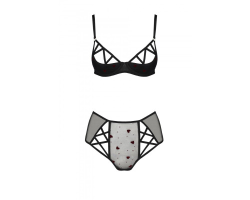 Еротичний комплект з малюнком Passion LOVELIA BIKINI S/M, black