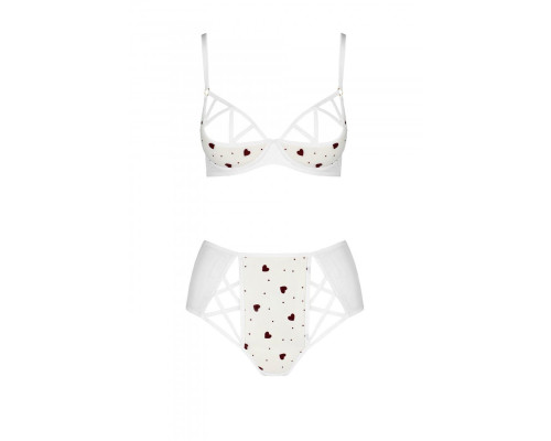 Еротичний комплект з малюнком Passion LOVELIA BIKINI S/M, white