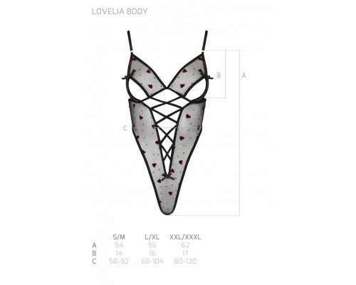 Еротичний боді з малюнком Passion LOVELIA BODY L/XL, black