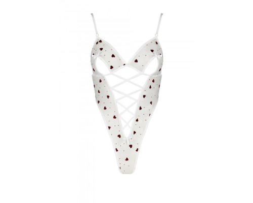 Еротичний боді з малюнком Passion LOVELIA BODY S/M, white