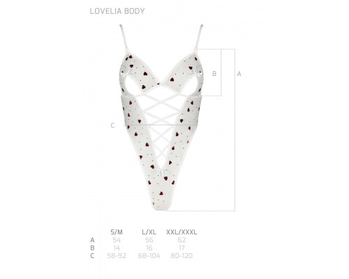 Еротичний боді з малюнком Passion LOVELIA BODY S/M, white