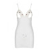 Сорочка з вирізами на грудях, стрінги Passion LOVELIA CHEMISE XXL/XXXL, white