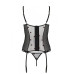 Корсет з підв'язками, стрінги Passion LOVELIA CORSET XXL/XXXL, black