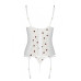 Корсет з підв'язками, стрінги Passion LOVELIA CORSET S/M, white