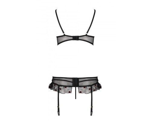Сексуальний комплект з поясом для панчіх Passion LOVELIA SET L/XL, black