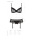 Сексуальний комплект з поясом для панчіх Passion LOVELIA SET XXL/XXXL, black