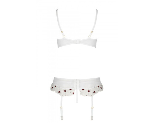 Сексуальний комплект з поясом для панчіх Passion LOVELIA SET XXL/XXXL, white