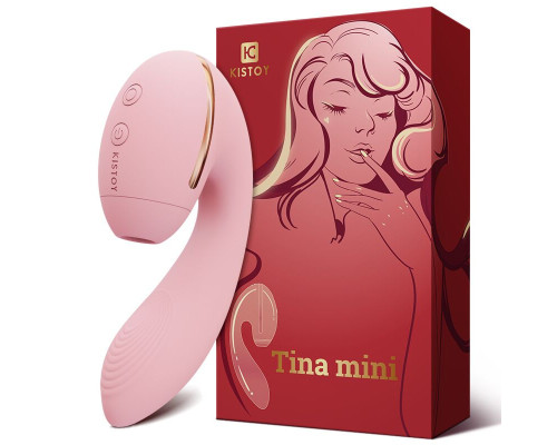 Вакуумний вібратор KISSTOY Tina Mini Pink, вагінально-кліторальний